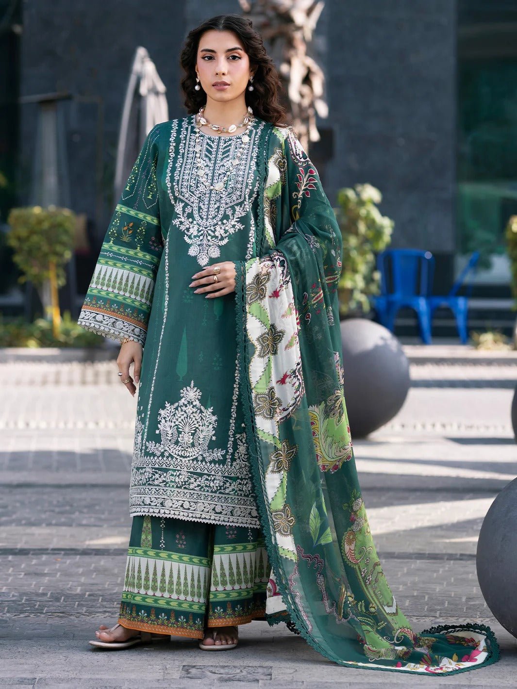 BW - 012 | 3 PC LAWN I Broadway Luxury Lawn '26 I MAHNUR - Portia Fabrics