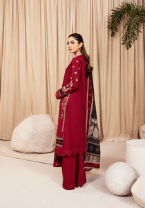 CRIMSON ECHO I The Winter Edt- Luxe Pret '25 I Zarqash - Portia Fabrics