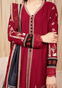 CRIMSON ECHO I The Winter Edt- Luxe Pret '25 I Zarqash - Portia Fabrics
