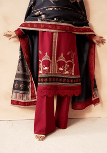 CRIMSON ECHO I The Winter Edt- Luxe Pret '25 I Zarqash - Portia Fabrics