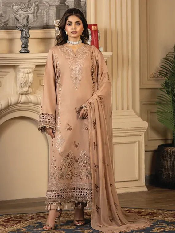 D-09 I Rohana Embroidered Karandi Collection 2025 I Panache - Portia Fabrics