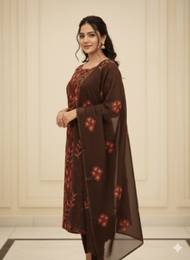 D1 I Karandi 3 piece unstitch suit I Portia Fabrics - Portia Fabrics