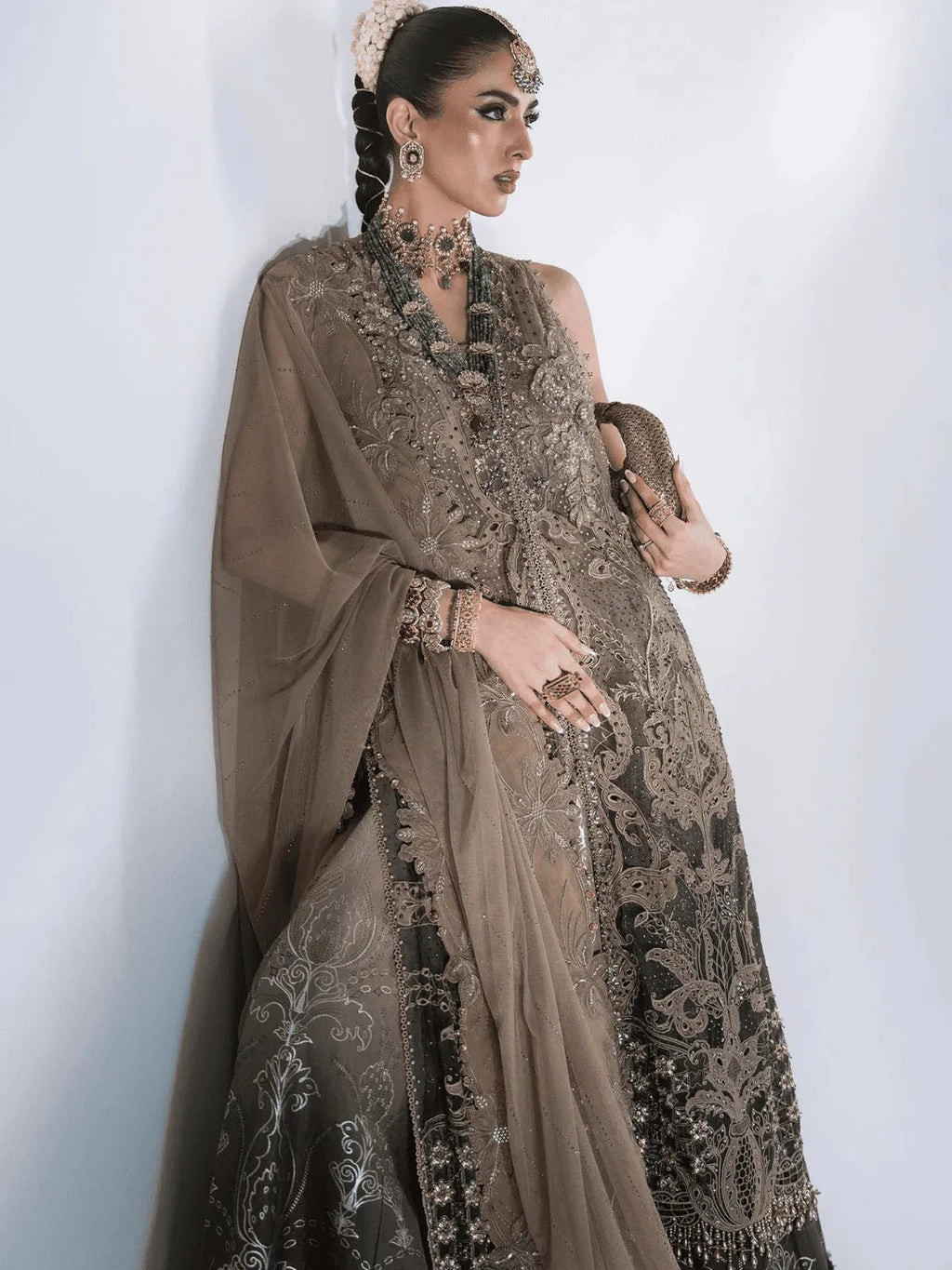 D2 3 Piece Unstitched | MBROIDERED Wedding Edtion | Maria B - Portia Fabrics