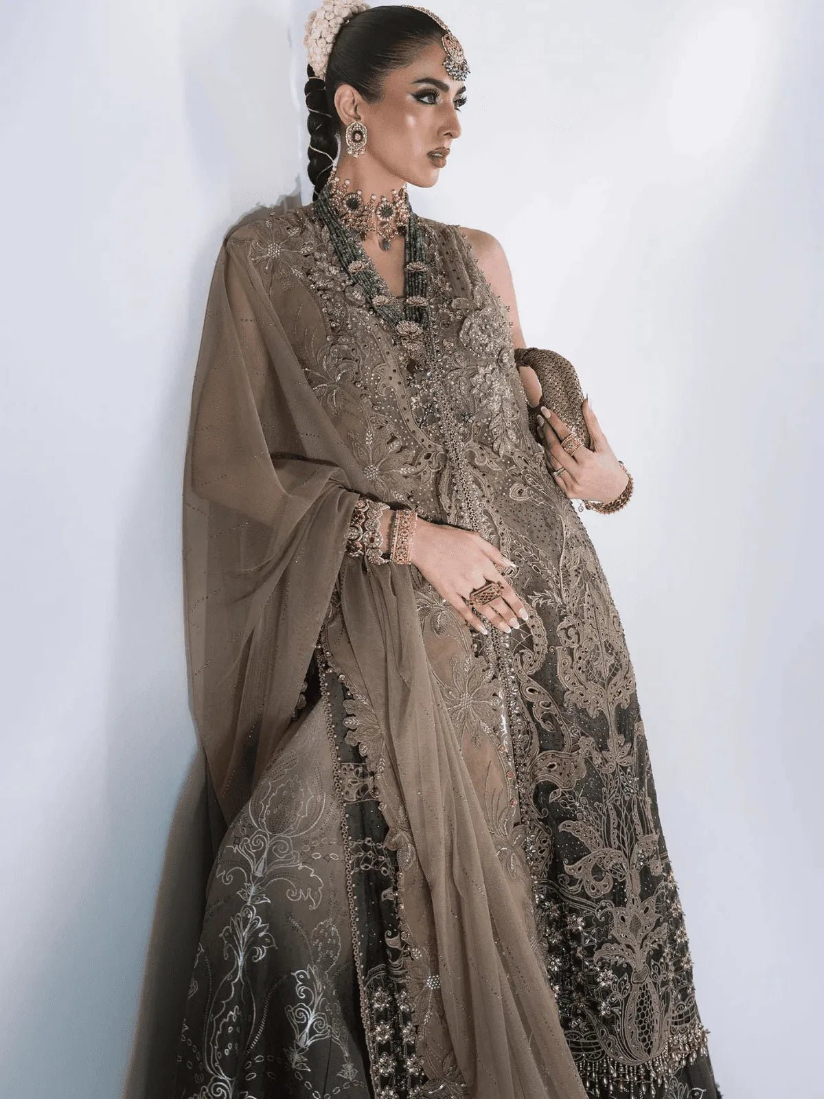 D2 3 Piece Unstitched | MBROIDERED Wedding Edtion | Maria B - Portia Fabrics