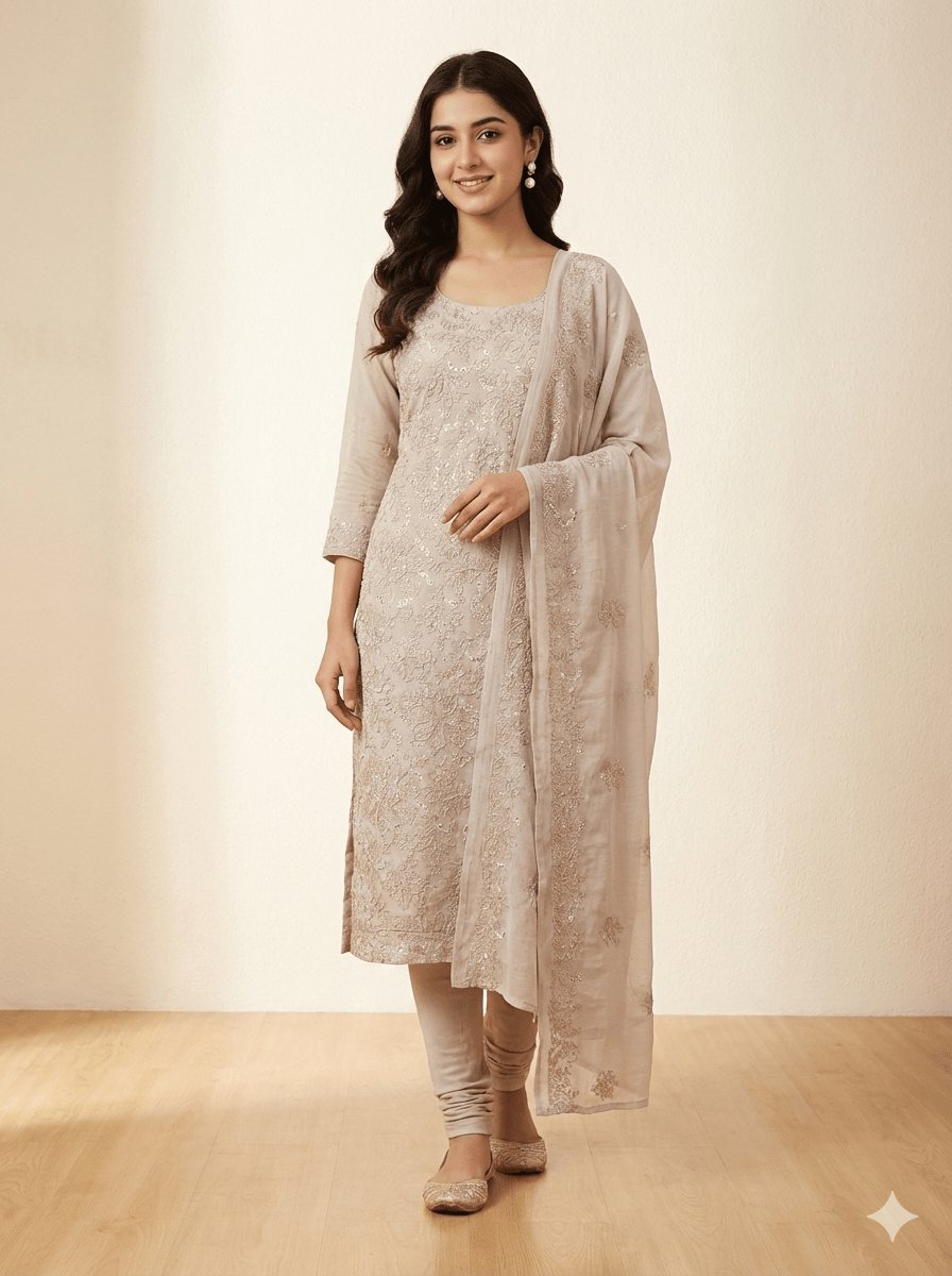D2 I Karandi 3 piece unstitch suit I Portia Fabrics - Portia Fabrics