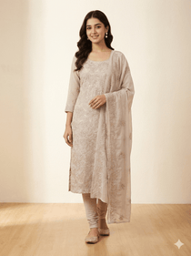 D2 I Karandi 3 piece unstitch suit I Portia Fabrics - Portia Fabrics