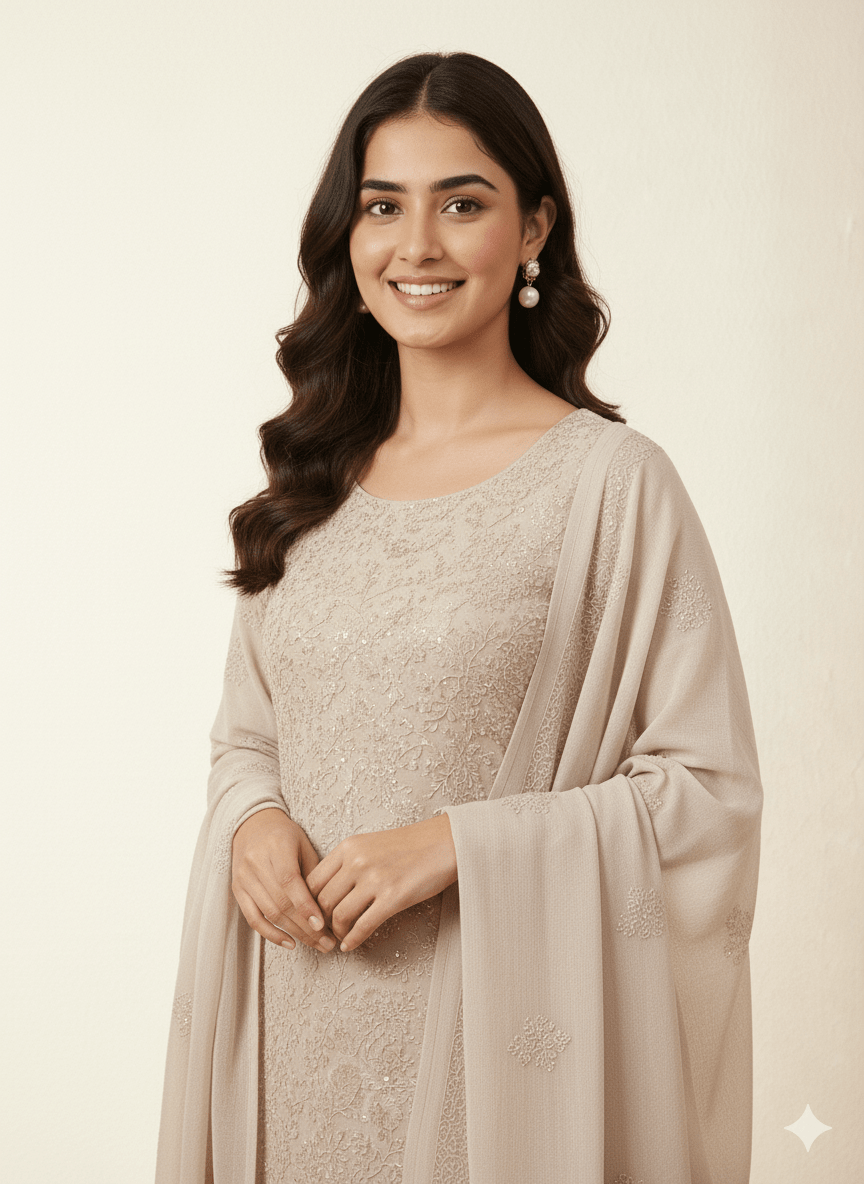D2 I Karandi 3 piece unstitch suit I Portia Fabrics - Portia Fabrics