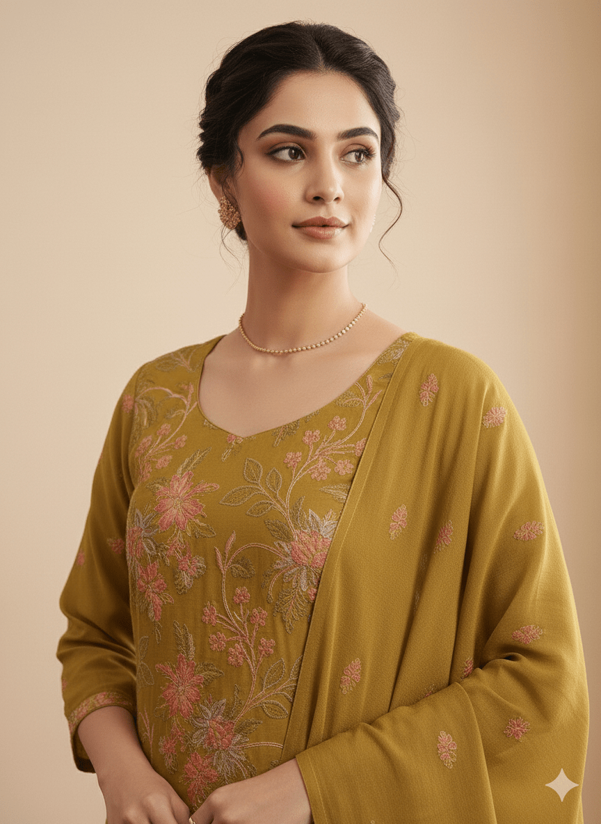 D3 I Karandi 3 piece unstitch suit I Portia Fabrics - Portia Fabrics