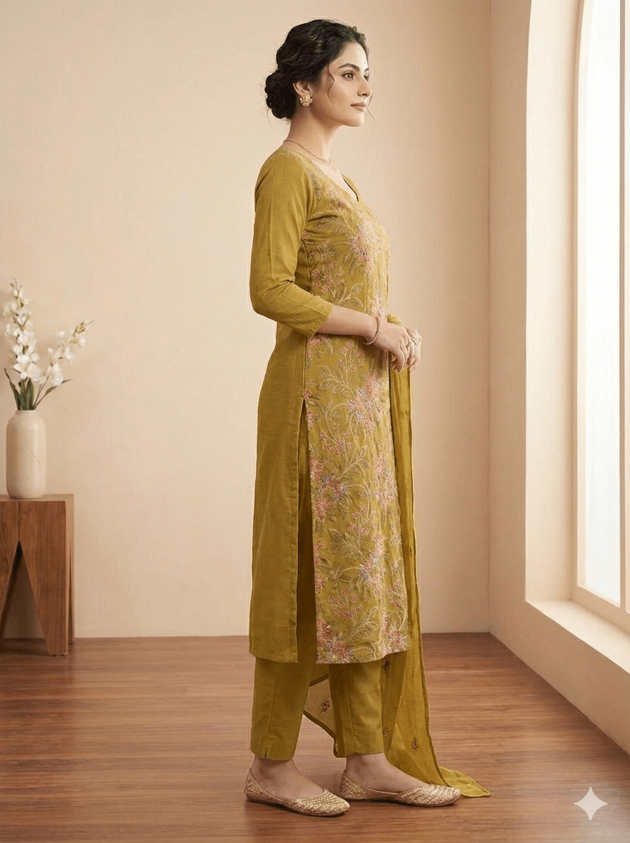 D3 I Karandi 3 piece unstitch suit I Portia Fabrics - Portia Fabrics
