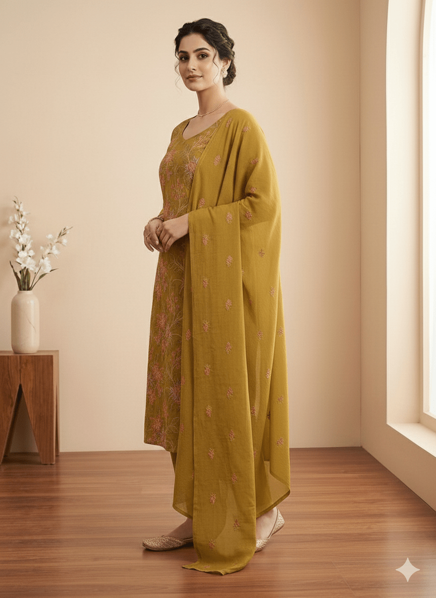 D3 I Karandi 3 piece unstitch suit I Portia Fabrics - Portia Fabrics