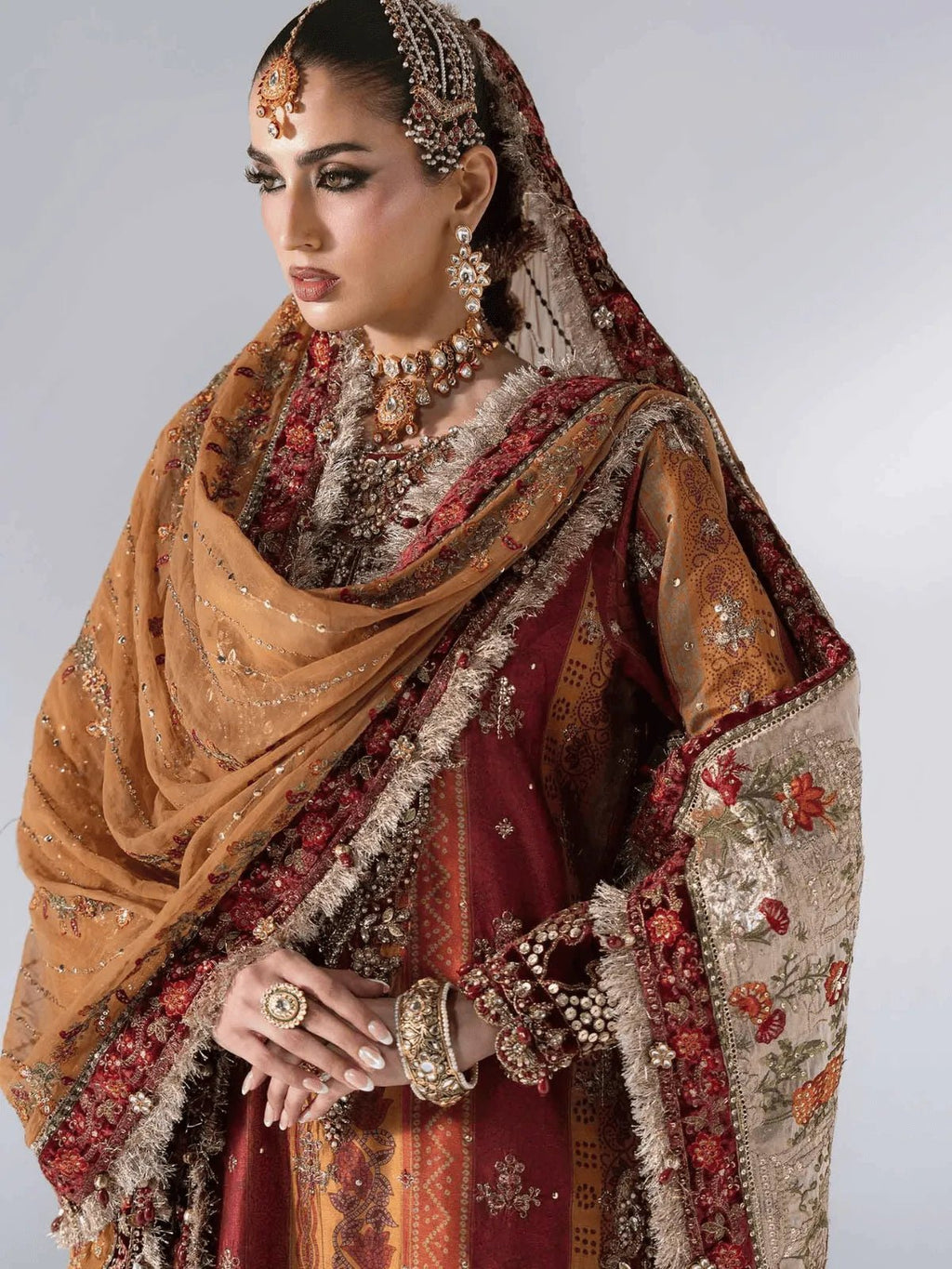 D4 3 Piece Unstitched | MBROIDERED Wedding Edtion | Maria B - Portia Fabrics
