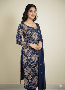 D4 I Karandi 3 piece unstitch suit I Portia Fabrics - Portia Fabrics