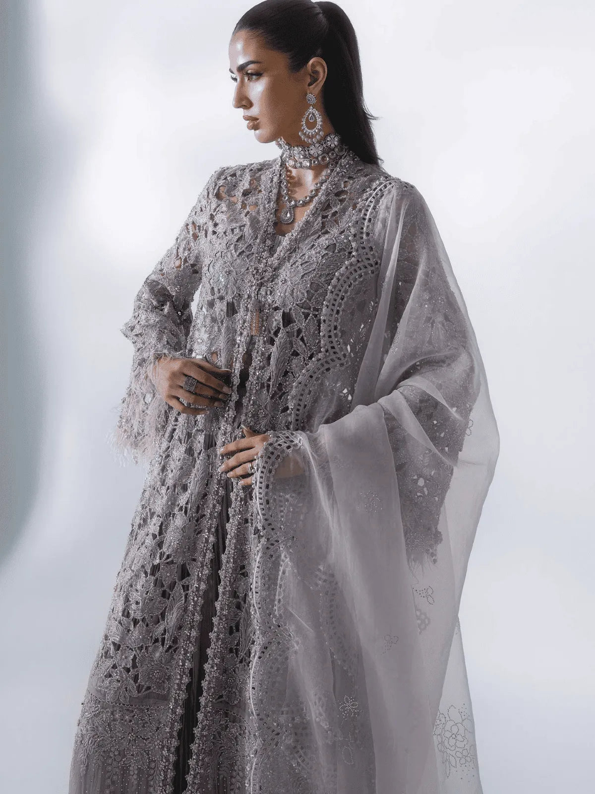 D5 3 Piece Unstitched | MBROIDERED Wedding Edition | Maria B Secondary image