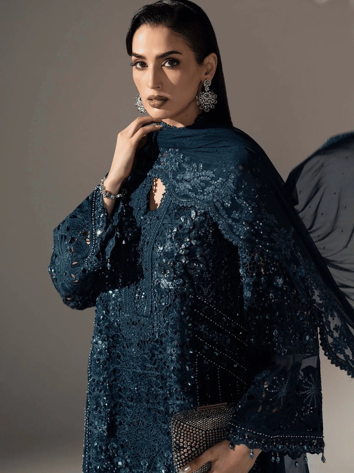 D6 3 Piece Unstitched | MBROIDERED Wedding Edtion | Maria B - Portia Fabrics