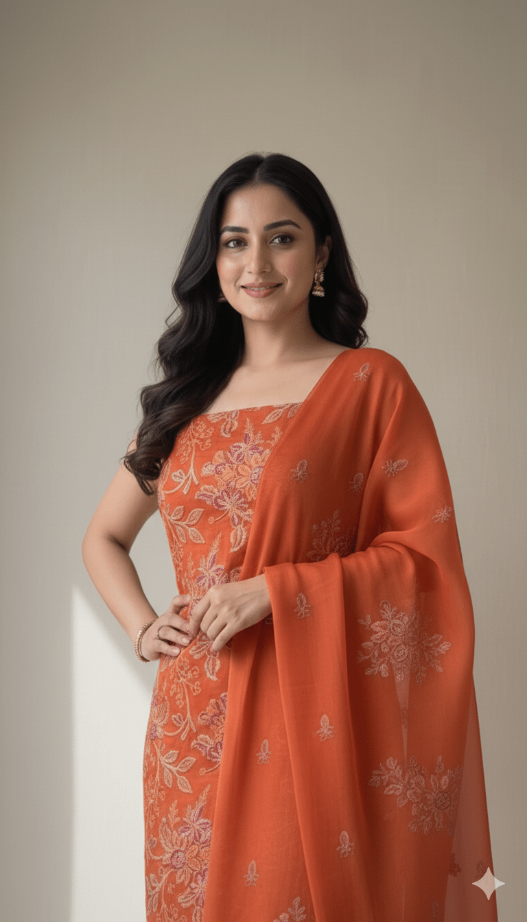 D6 I Karandi 3 piece unstitch suit I Portia Fabrics - Portia Fabrics