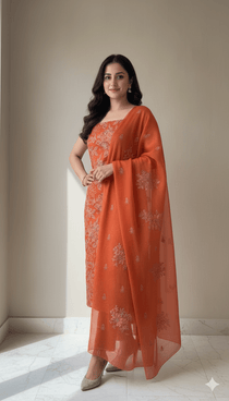 D6 I Karandi 3 piece unstitch suit I Portia Fabrics - Portia Fabrics