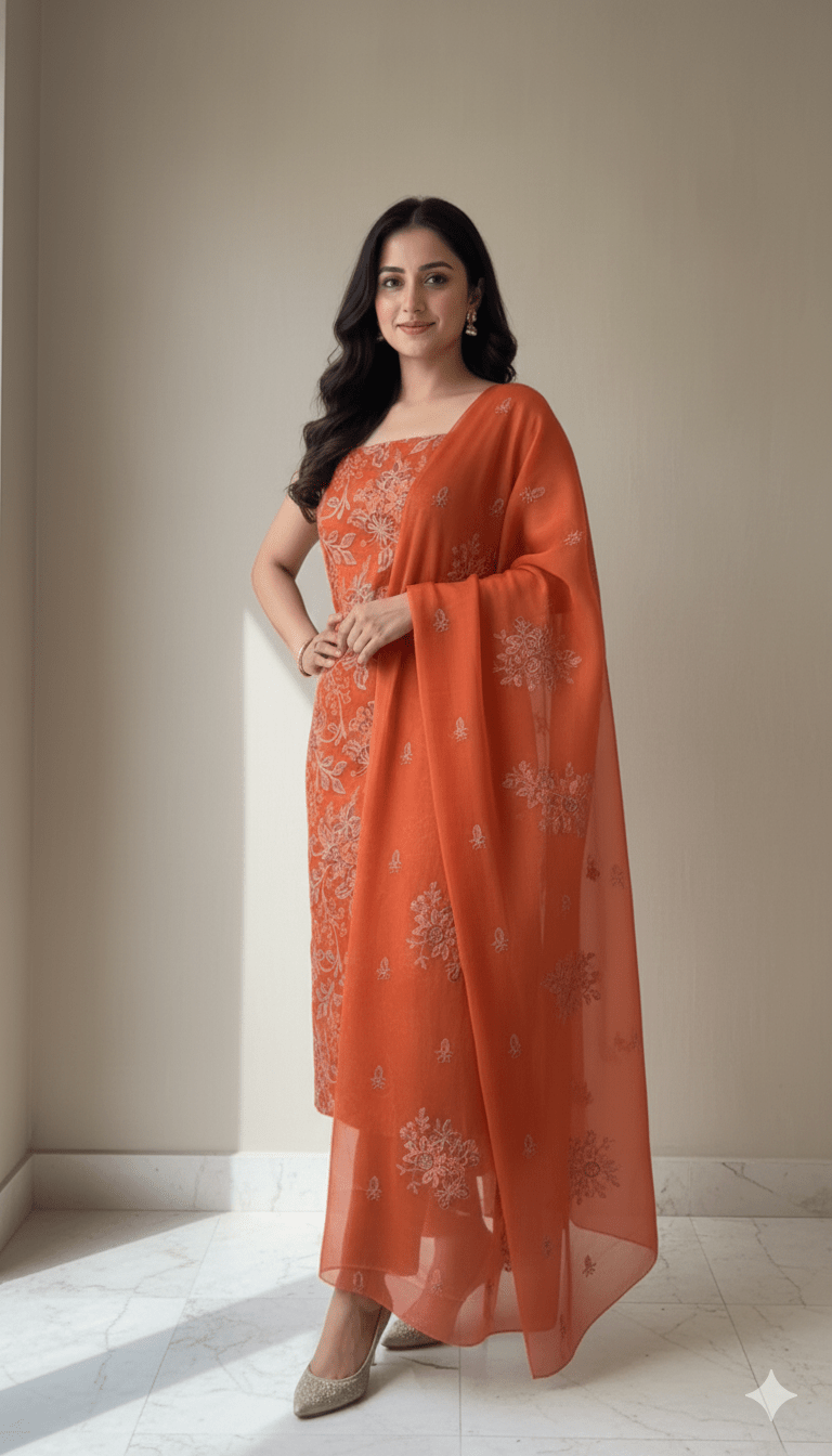 D6 I Karandi 3 piece unstitch suit I Portia Fabrics - Portia Fabrics