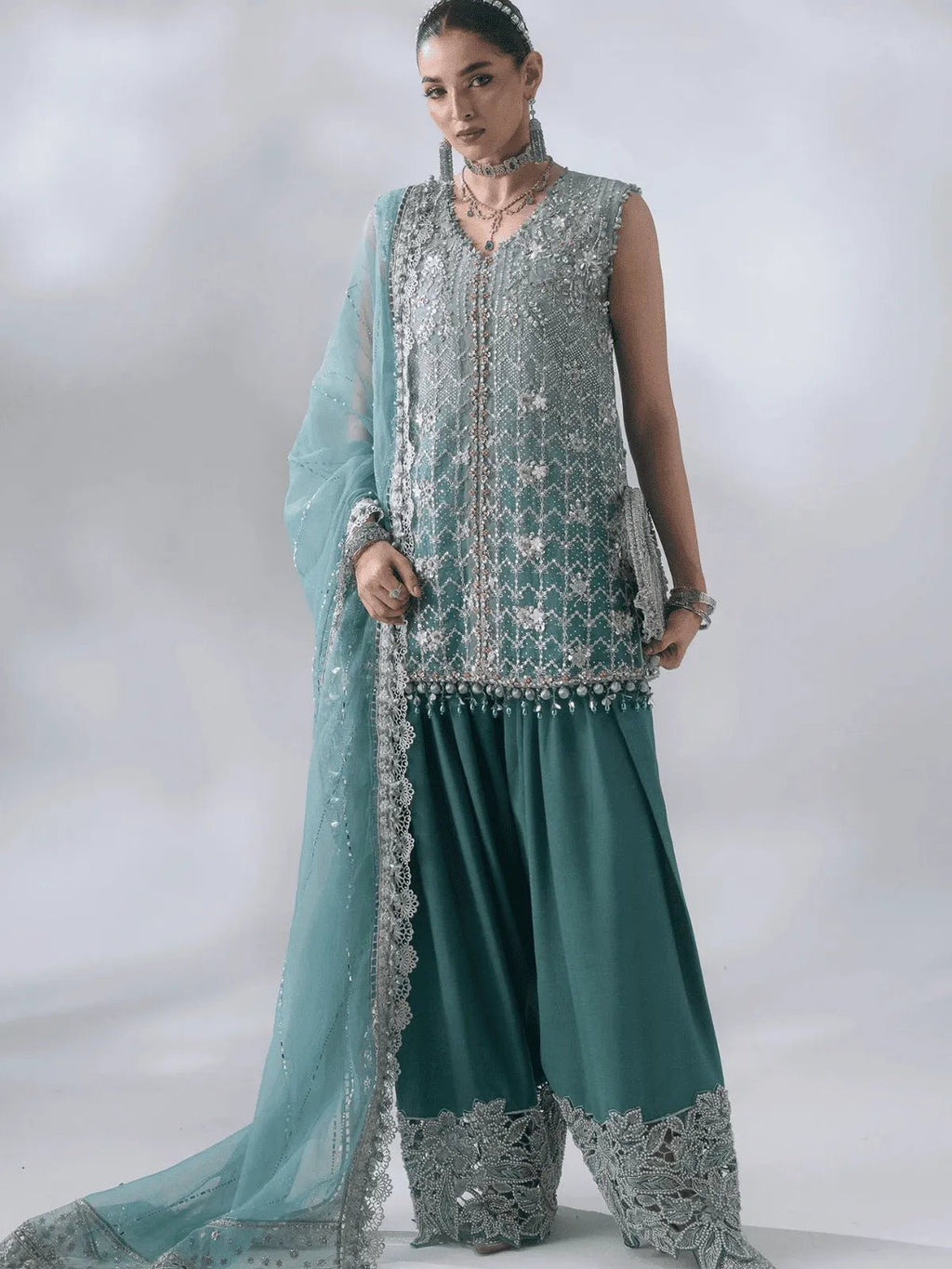 D7 3 Piece Unstitched | MBROIDERED Wedding Edtion | Maria B - Portia Fabrics