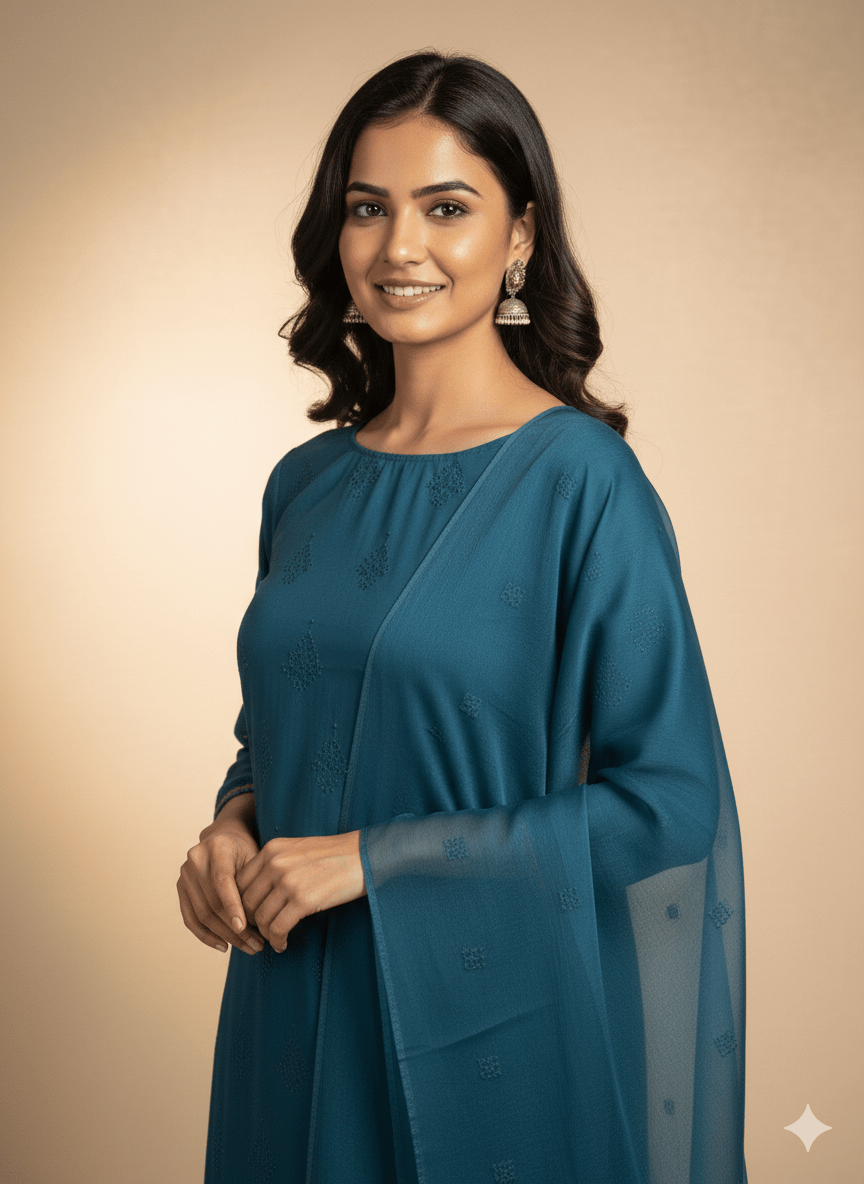 D7 I Karandi 3 piece unstitch suit I Portia Fabrics - Portia Fabrics