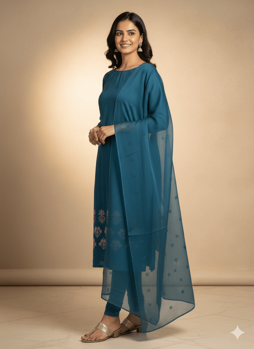 D7 I Karandi 3 piece unstitch suit I Portia Fabrics - Portia Fabrics