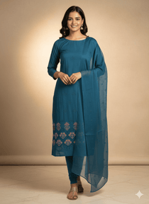 D7 I Karandi 3 piece unstitch suit I Portia Fabrics - Portia Fabrics