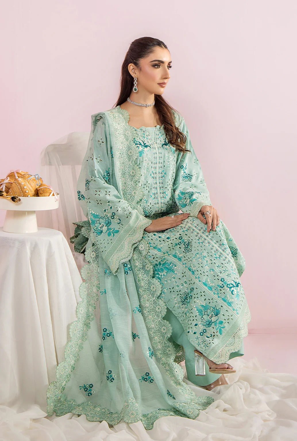 DAISY I Eid edit'26 tropical silk I Saad Shaikh - Portia Fabrics
