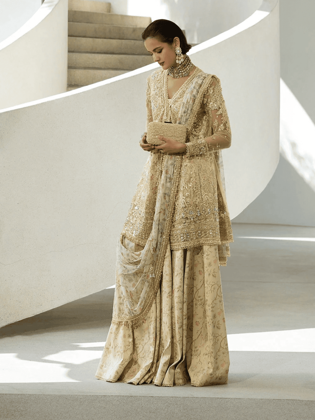 Design 01| NUR Festive '26 Unstitched | Sobia Nazir - Portia Fabrics