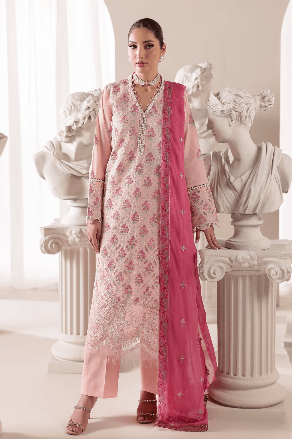 Embroidered Chiffon Dopatta 02 I Premium Edition I RajBari - Portia Fabrics