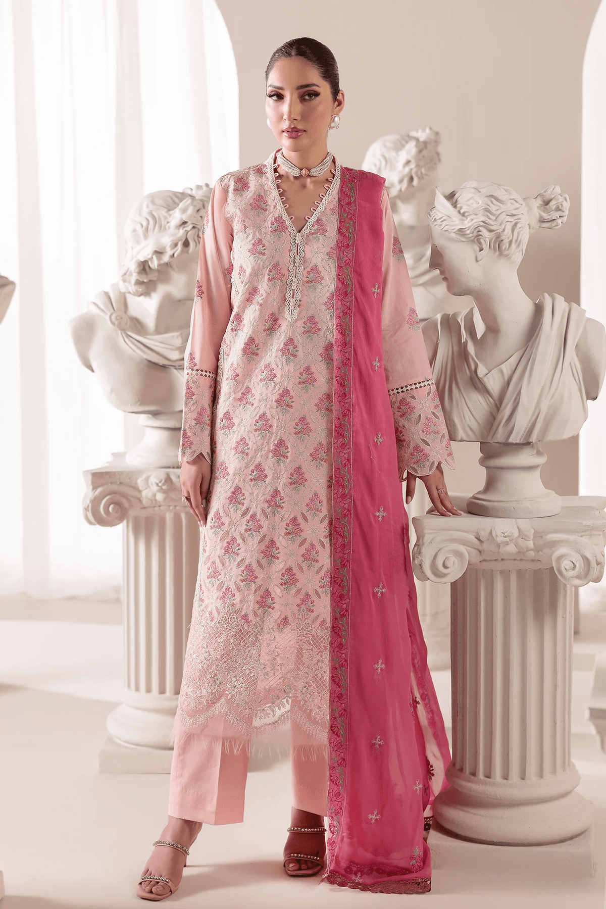 Embroidered Chiffon Dopatta 02 I Premium Edition I RajBari - Portia Fabrics