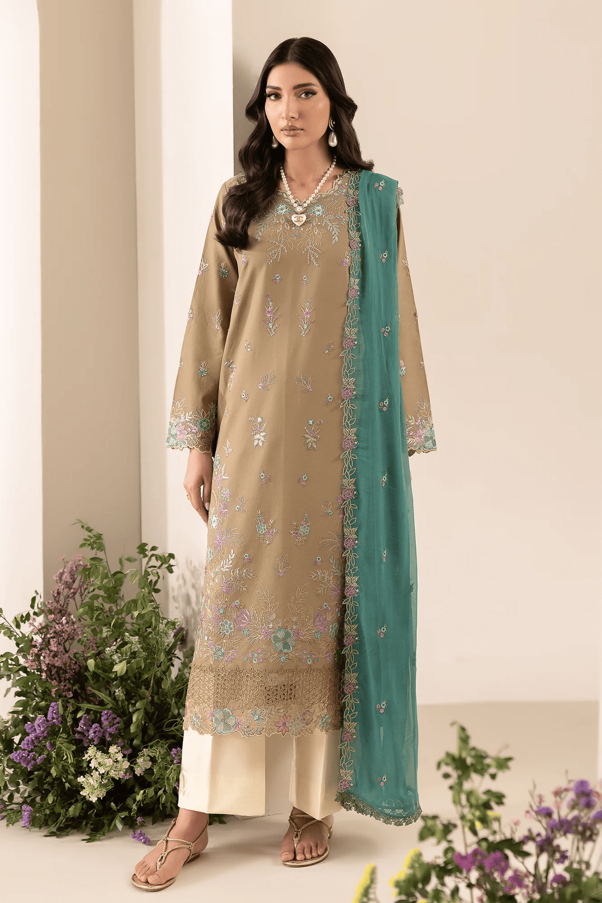 Embroidered Chiffon Dopatta 03 I Premium Edition I RajBari - Portia Fabrics