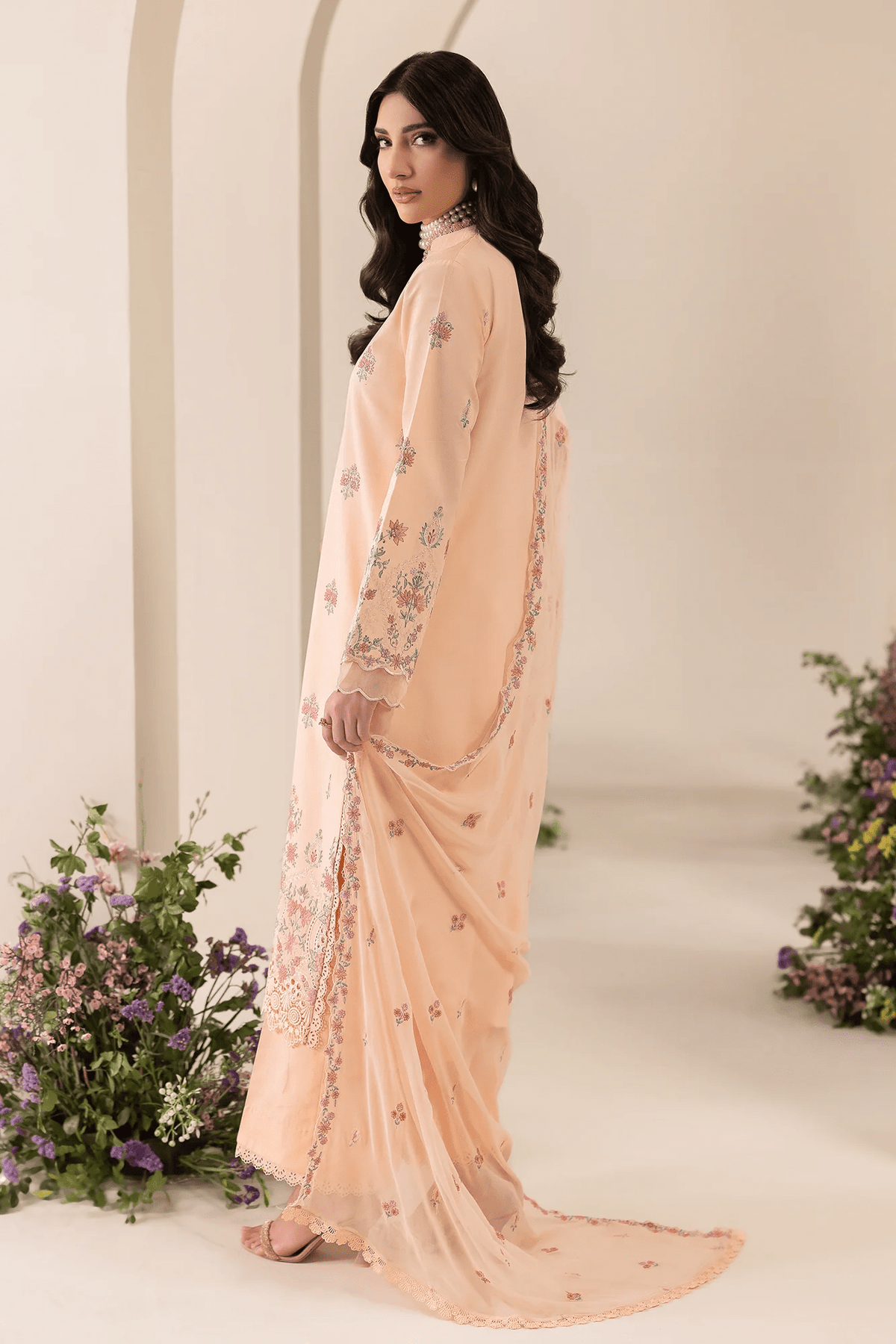 Embroidered Chiffon Dopatta 04 I Premium Edition I RajBari - Portia Fabrics