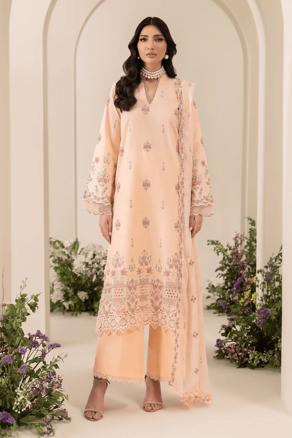 Embroidered Chiffon Dopatta 04 I Premium Edition I RajBari - Portia Fabrics