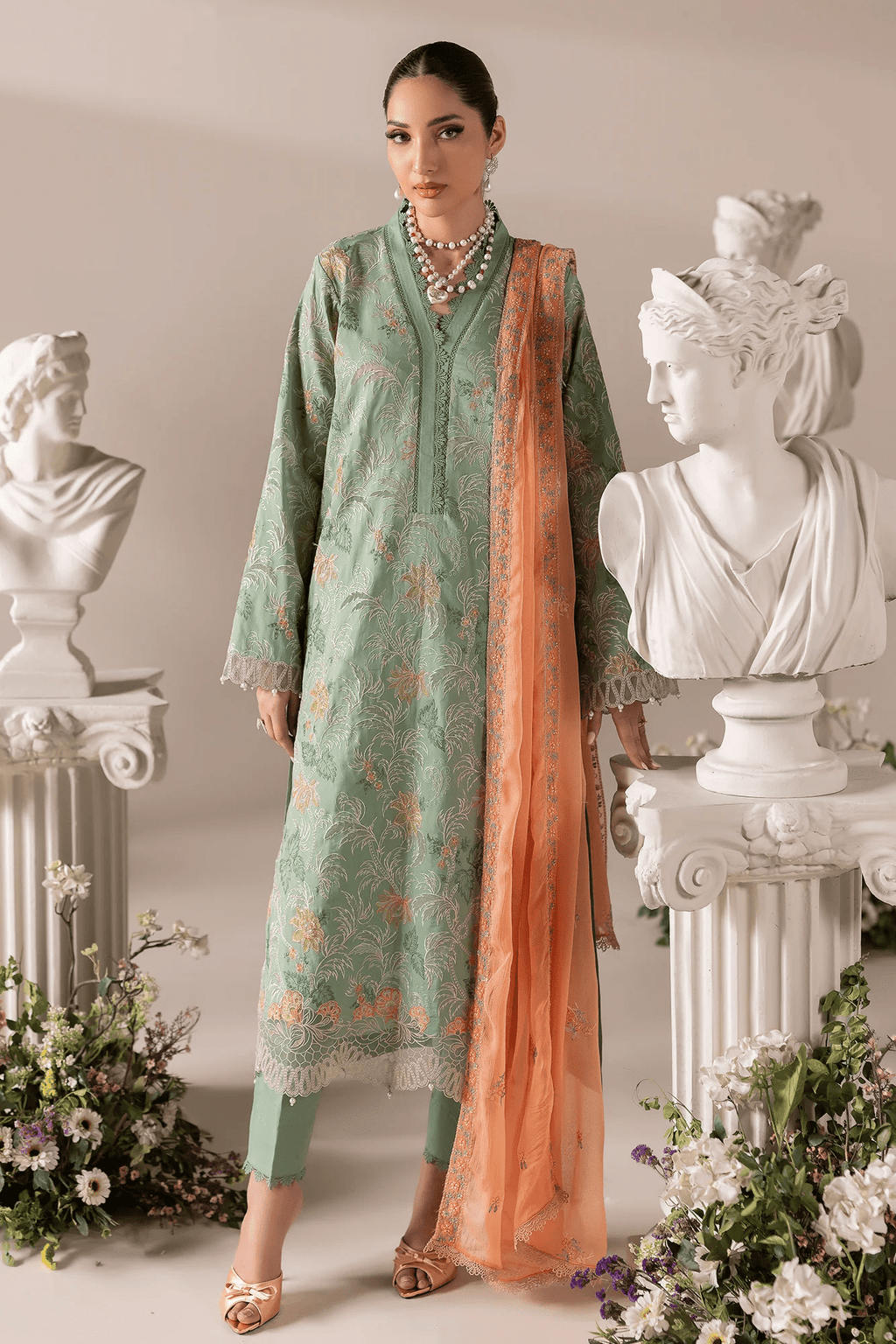 Embroidered Chiffon Dopatta 06 I Premium Edition I RajBari - Portia Fabrics