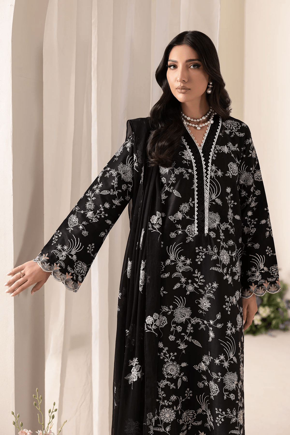 Embroidered Chiffon Dopatta 10 I Premium Edition I RajBari - Portia Fabrics
