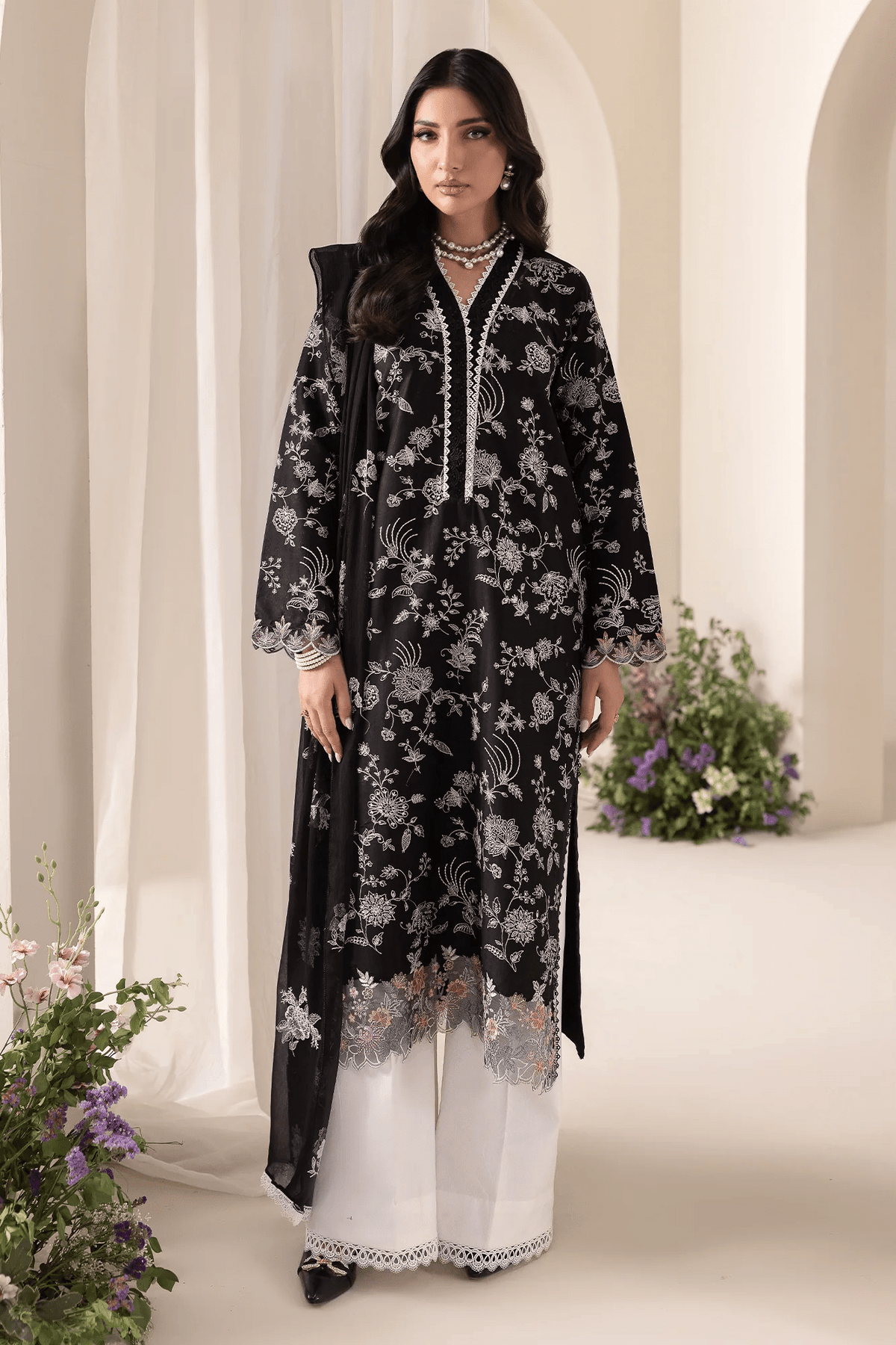 Embroidered Chiffon Dopatta 10 I Premium Edition I RajBari - Portia Fabrics