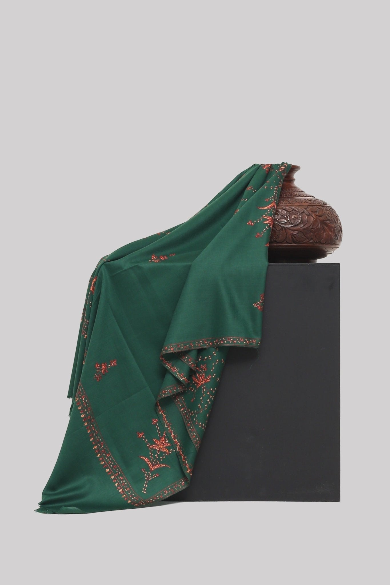 Embroidered Pashmina Shawl - Portia Fabrics Main image