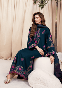 FLORAL NOIR I The Winter Edt- Luxe Pret '25 I Zarqash - Portia Fabrics