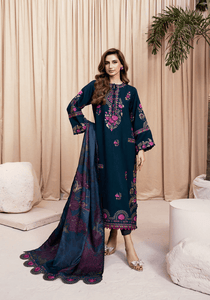FLORAL NOIR I The Winter Edt- Luxe Pret '25 I Zarqash - Portia Fabrics