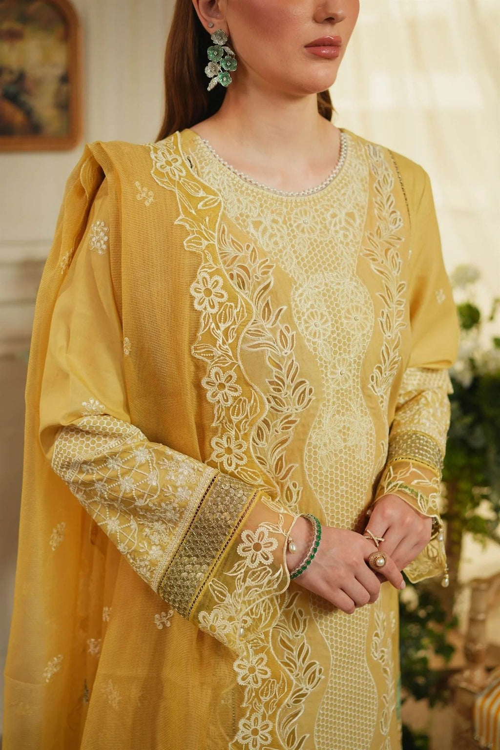 Golden Aura I Yakeen I Aneela Rizwan - Portia Fabrics