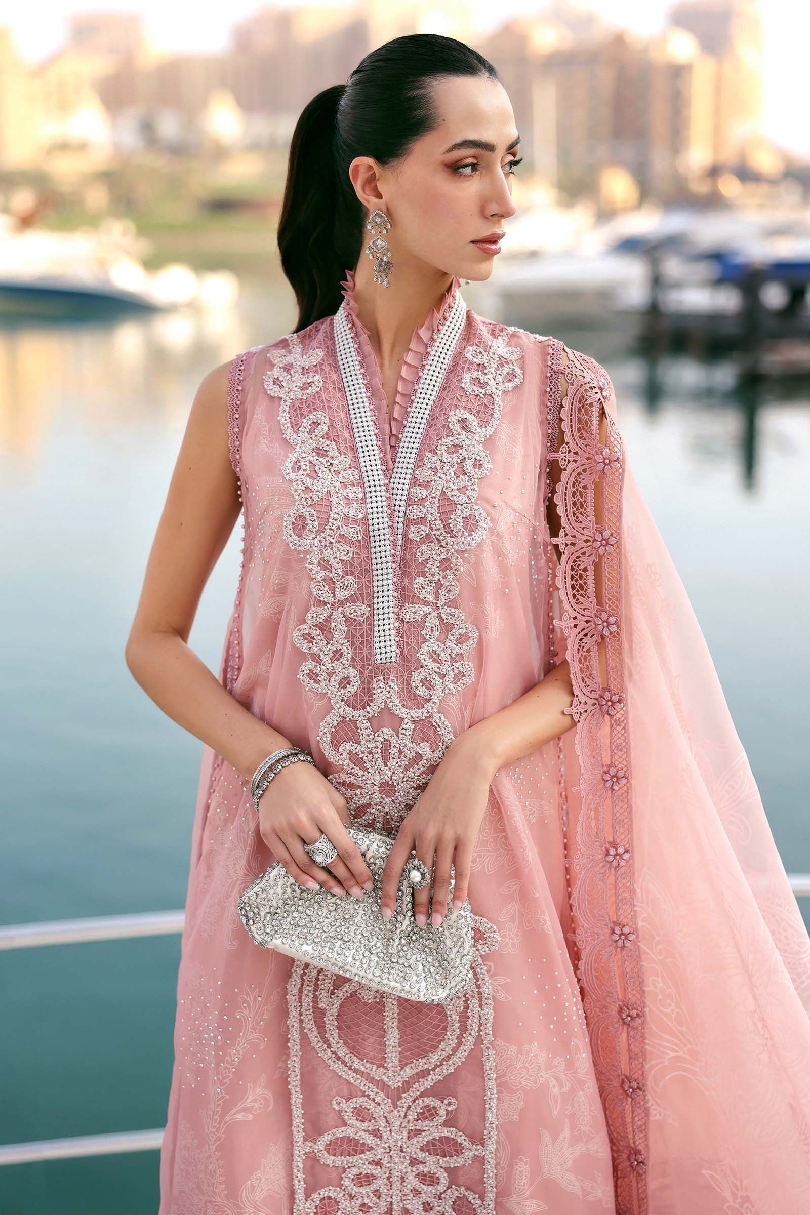 4-B I 3 Piece Unstitched Embroidered Jacquard Lawn Suit I MARIA.B. Secondary image