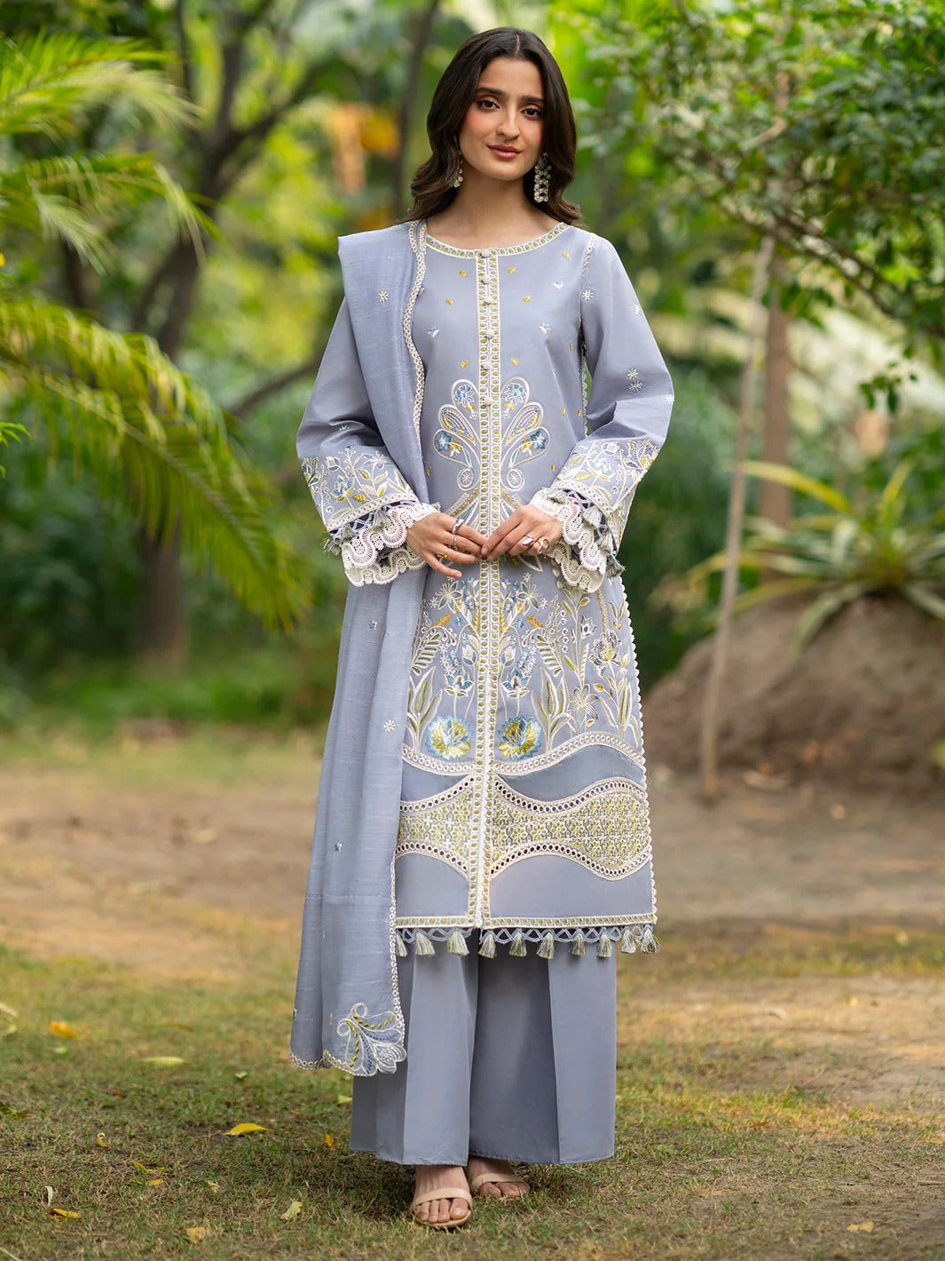 AN-006 | 3 PC Lawn I Angan Embroidered Lawn '26 I MAHNUR