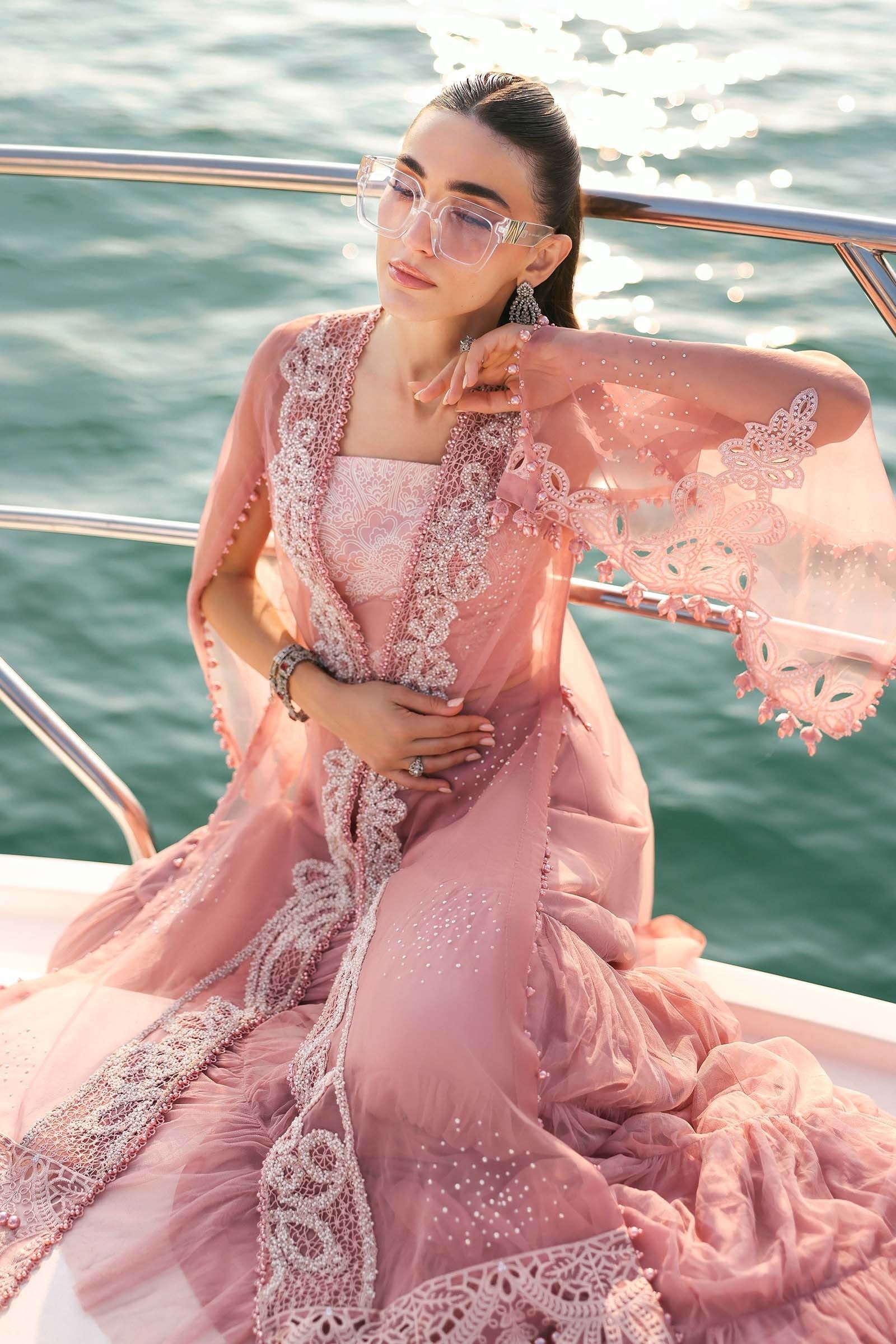 4-B I 3 Piece Unstitched Embroidered Jacquard Lawn Suit I MARIA.B.