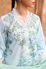 SEAFOAM TREASURE-3PC PRINTED LAWN SUIT I EID LAWN '26 I Cross Stitch