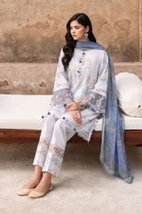 VINTAGE PETAL-3PC PRINTED LAWN SUIT I EID LAWN '26 I Cross Stitch
