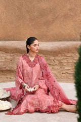 PEACH ATELIER-3PC PRINTED & EMBROIDERED LAWN SUIT I EID LAWN '26 I Cross Stitch