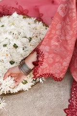 PEACH ATELIER-3PC PRINTED & EMBROIDERED LAWN SUIT I EID LAWN '26 I Cross Stitch