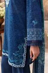 PRUSSIAN WAVES-3PC PRINTED LAWN SUIT I EID LAWN '26 I Cross Stitch