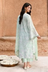 SAGE GREEN-3PC PRINTED LAWN SUIT I EID LAWN '26 I Cross Stitch