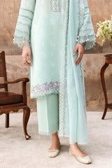 MISTY MINT-3PC EMBROIDERED LAWN SUIT I EID LAWN '26 I Cross Stitch