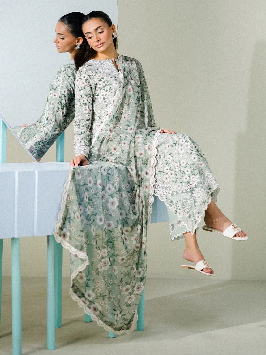 MINT MUSE I Unstitched Printed Lawn I Faiza Faisal